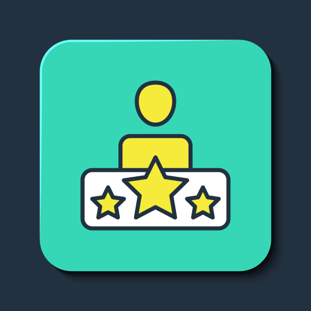 填充轮廓演员星星图标孤立在蓝色图片下载