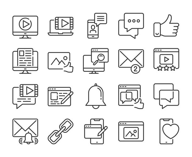 社交网络图标博客和社交媒体图片下载