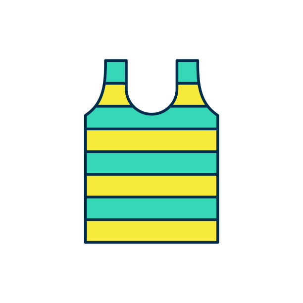 填充轮廓条纹水手t恤图标图片下载