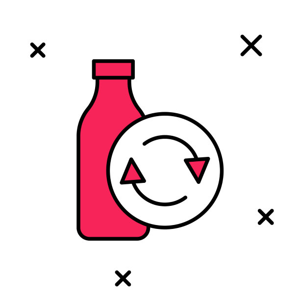 填充轮廓回收塑料瓶图标图片下载