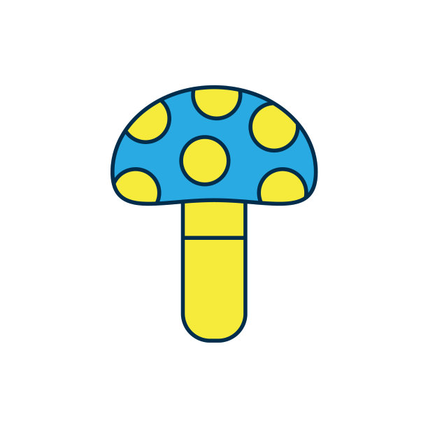 填充轮廓裸盖菇图标孤立图片下载