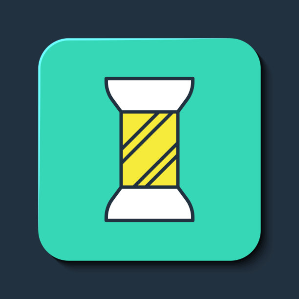 填充轮廓缝线线轴图标图片下载