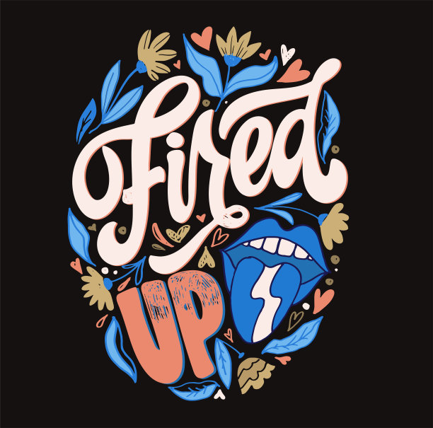 可爱的手绘涂鸦明信片。为海报，横幅，网页，t恤设计刻字艺术。图片下载