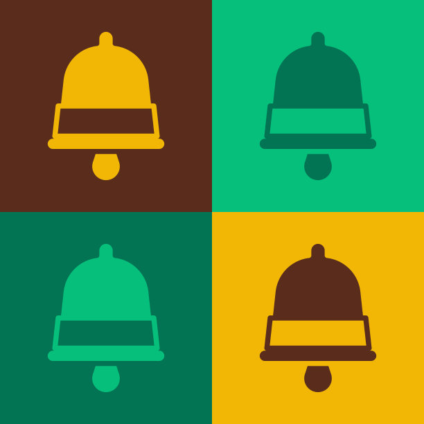 波普艺术圣诞快乐钟声图标孤立图片下载