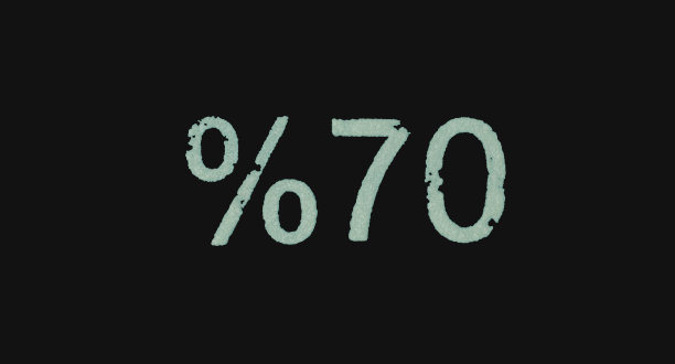 70%的折扣文本孤立在黑色图片下载