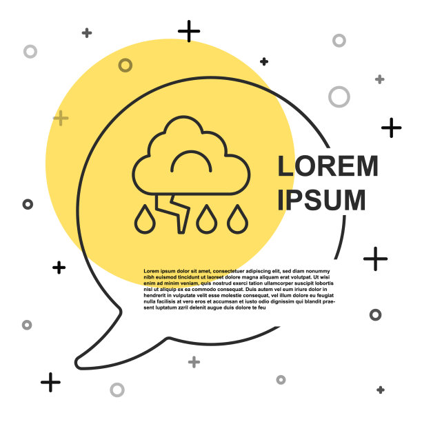 黑线风暴图标孤立在白色背景图片下载