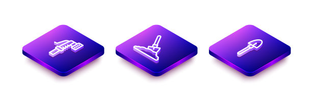 设置等距线花园中的软管铲图片下载