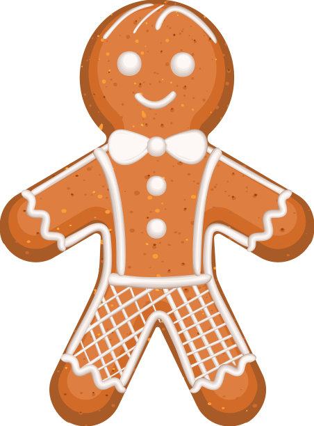 姜饼人形状的传统圣诞节图片下载