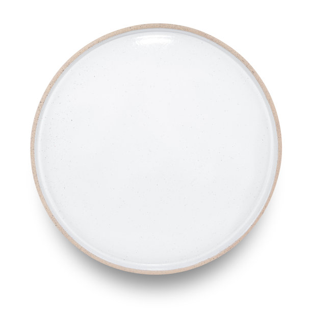 白色背景上孤立的圆形陶瓷板。图片下载