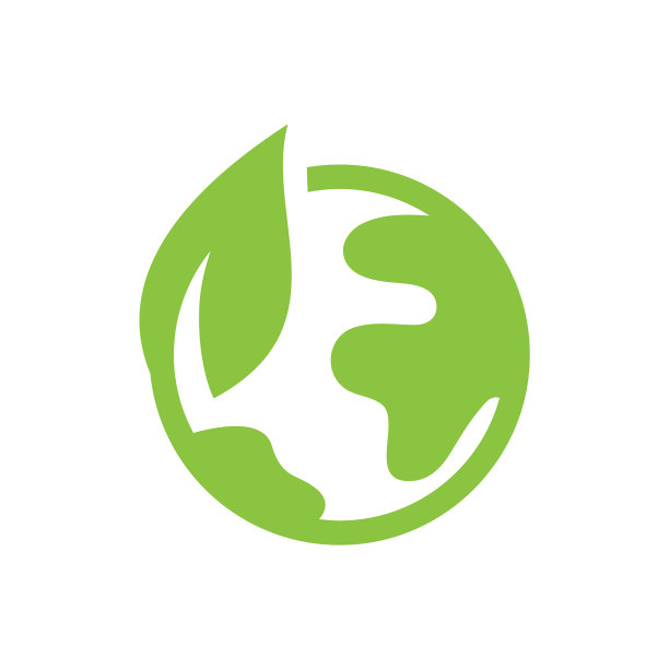 行星地球与树叶填充图标图片下载