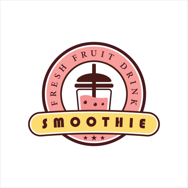 冰沙饮料与气泡标志矢量插图模板图标设计。为素食者提供健康果汁饮料和酒吧或咖啡馆的经营理念图片下载