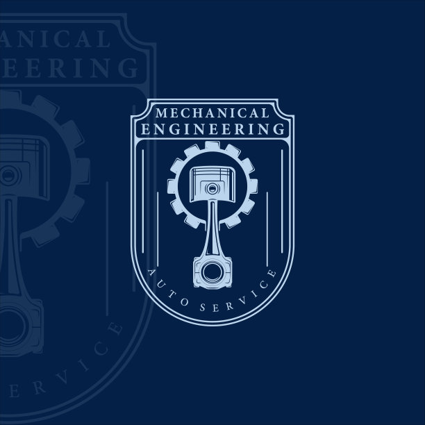 机械或活塞标志复古矢量插图模板图标设计。工程服务标志为公司或车库企业概念标志和商标标志配徽章图片下载