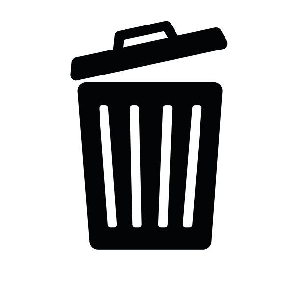 黑色垃圾图标图标剪贴画矢量孤立在白色背景图像图片下载