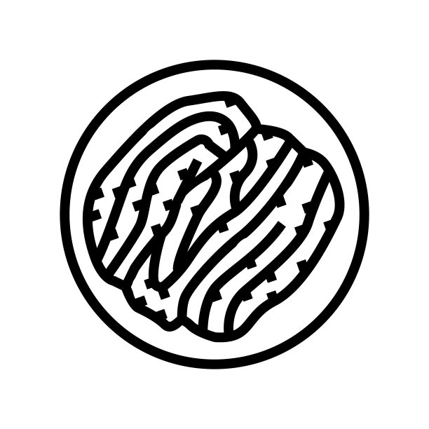 泡菜沙拉线图标矢量插图图片下载