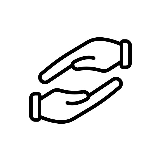 慈善图标矢量。手势图标。帮助。行图标风格。简单的设计插图编辑图片下载