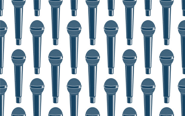 麦克风无缝抽象墙纸背景图片下载
