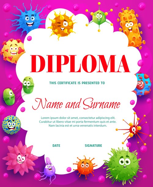 卡通病毒，微生物，细菌，病原体图片下载