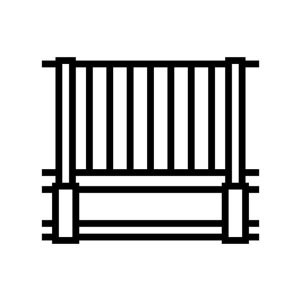 房子栅栏线图标矢量插图图片下载
