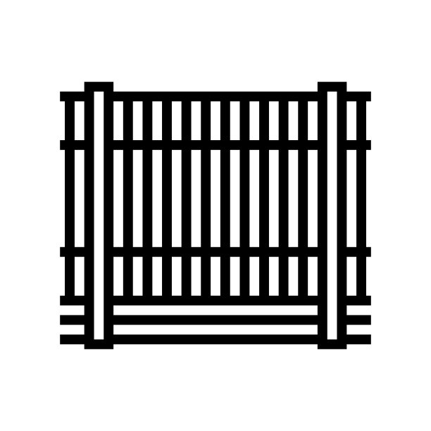 金属栅栏线图标矢量插图图片下载