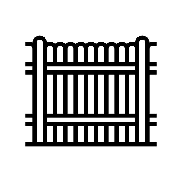 木栅栏线图标矢量插图图片下载