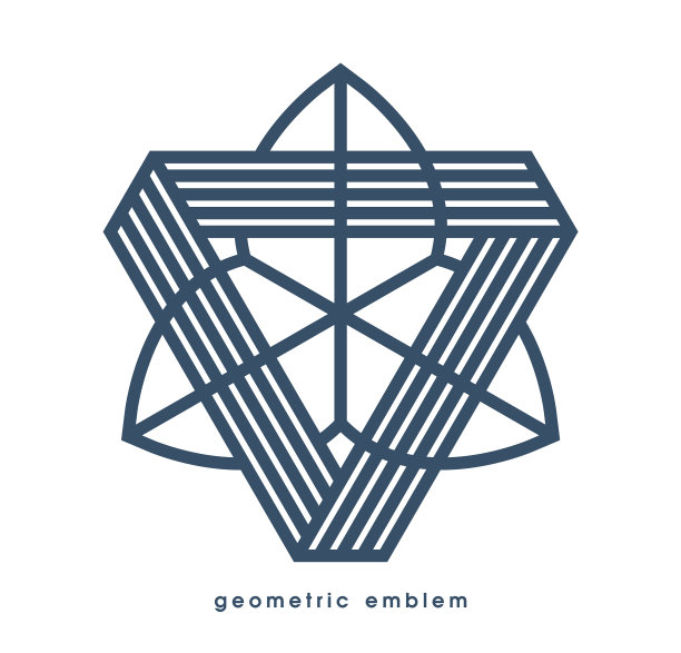 几何线艺术标志孤立在白色图片下载