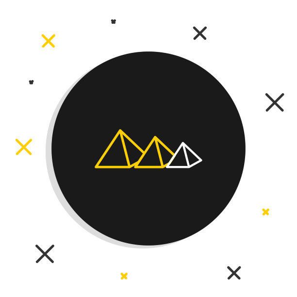 埃及金字塔的线条图标孤立在白色上图片下载