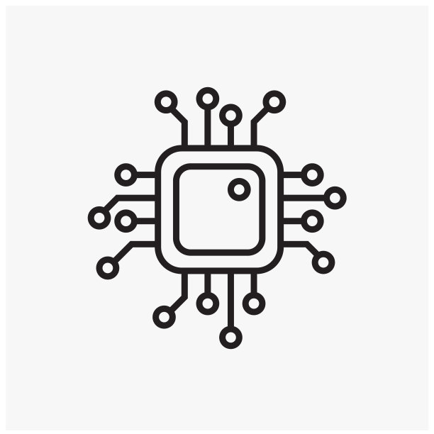 简单的人工智能相关线图标。处理器线矢量图标的网站。图片下载