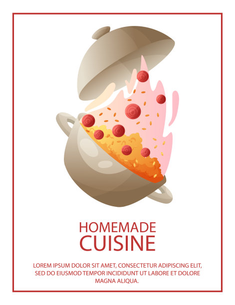 锅用米饭和蔬菜矢量卡通海报模板。炒饭在盘子里。海鲜饭，用平底锅煮的意大利烩饭。图片下载