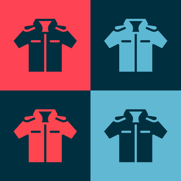 流行艺术衬衫图标孤立的颜色背景图片下载