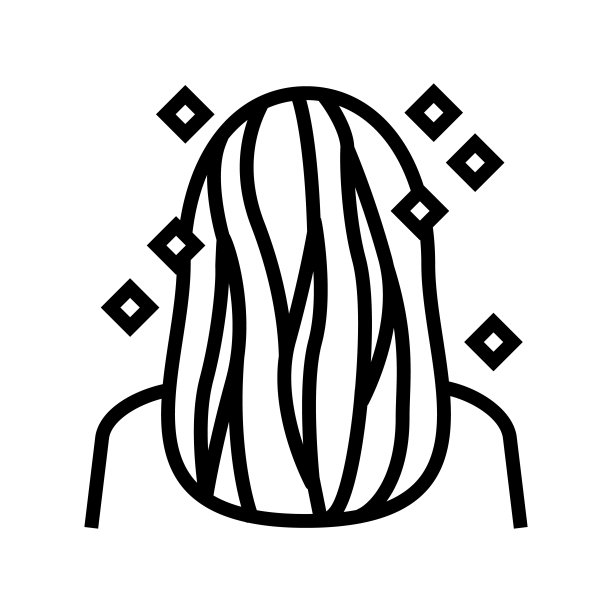 颜色头发延伸线图标矢量插图图片下载