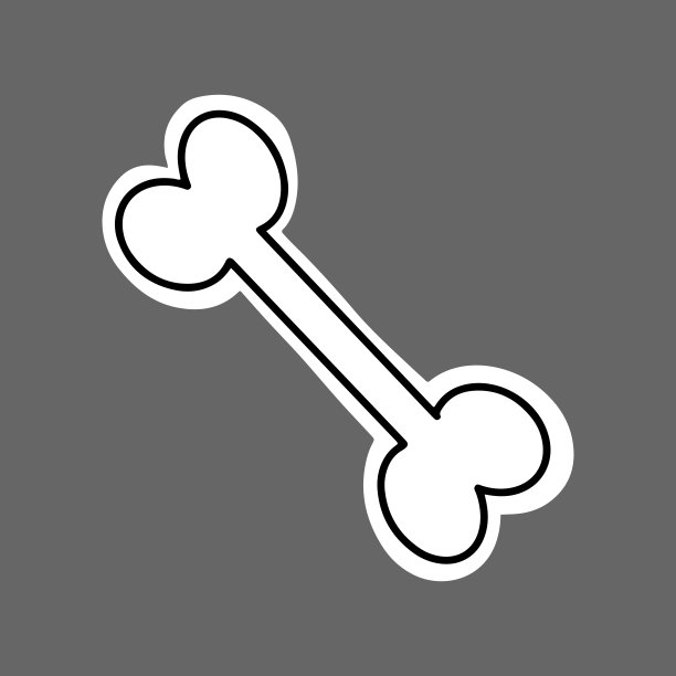 矢量可爱万圣节贴纸。卡通风格的白骨。图片下载