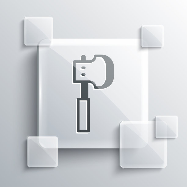 灰色木制斧头图标孤立在灰色背景图片下载