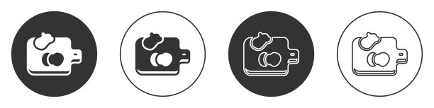 黑色菜板与蔬菜图标隔离图片下载