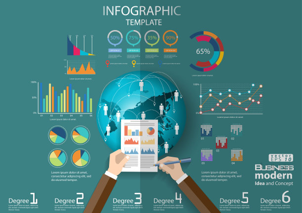 插画商业。设计现代理念和概念思考创意。为头脑风暴，社交网络，成功，计划，思考，搜索，分析，沟通，未来的想法创新技术。图片下载