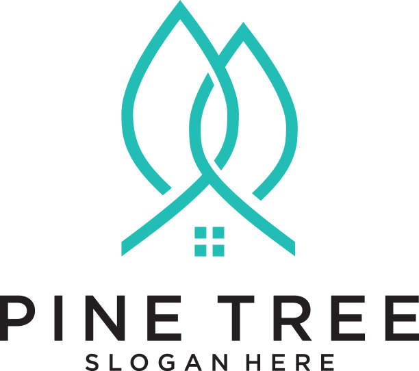 松树图标孤立标志符号图片下载