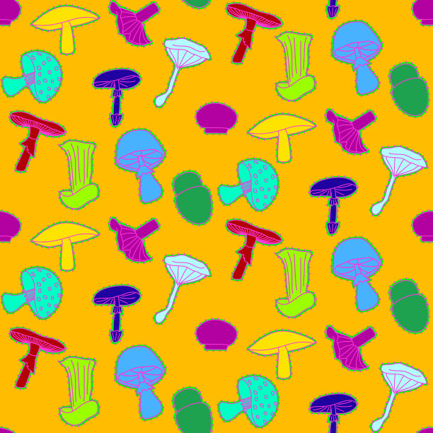蘑菇无缝模式图片下载