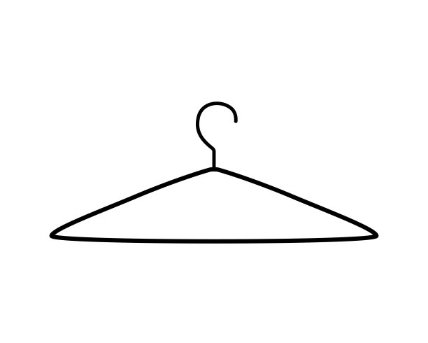 Icon衣架，配件衣柜试衣间。在白色背景上隔离的矢量插图。图片下载