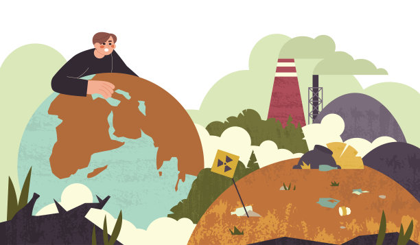 工业生产对地球平坦环境的污染图片下载