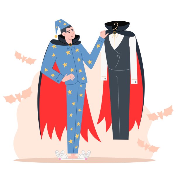 一个穿着睡衣的吸血鬼正要试穿他的服装图片下载