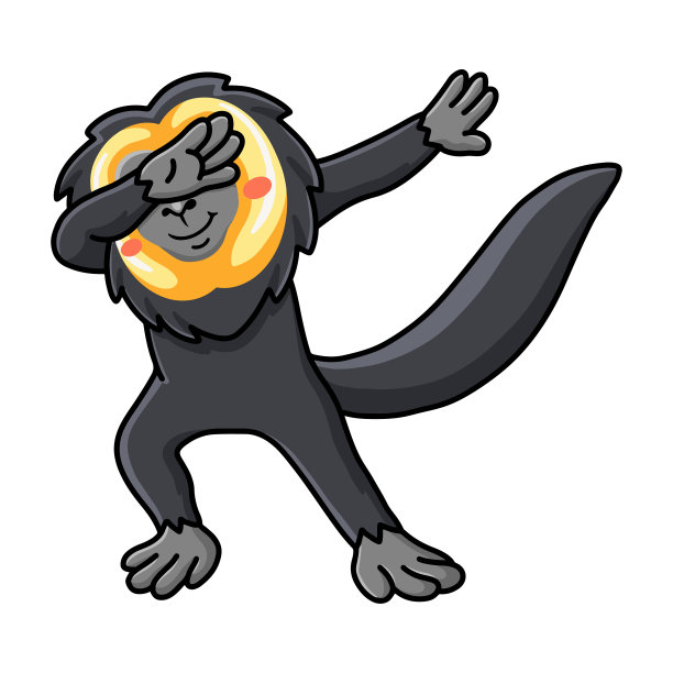 可爱的小僧帽猴卡通舞蹈图片下载