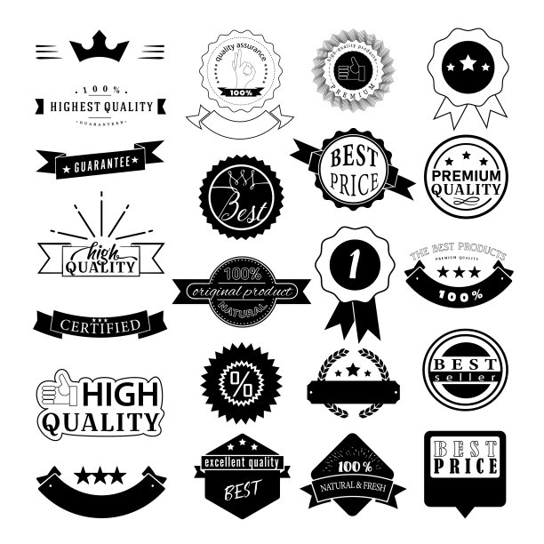 表示高或溢价的一套贴纸图片下载