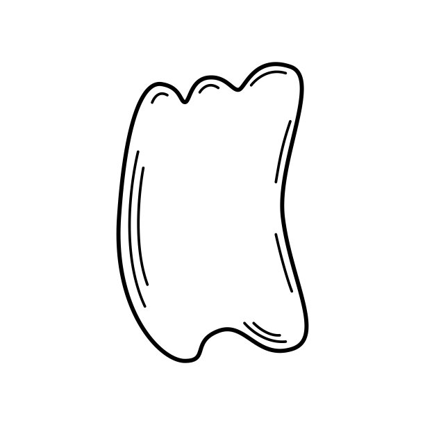 时尚的天然石材刮刀，按摩面部护理。矢量插画护肤概念。图片下载