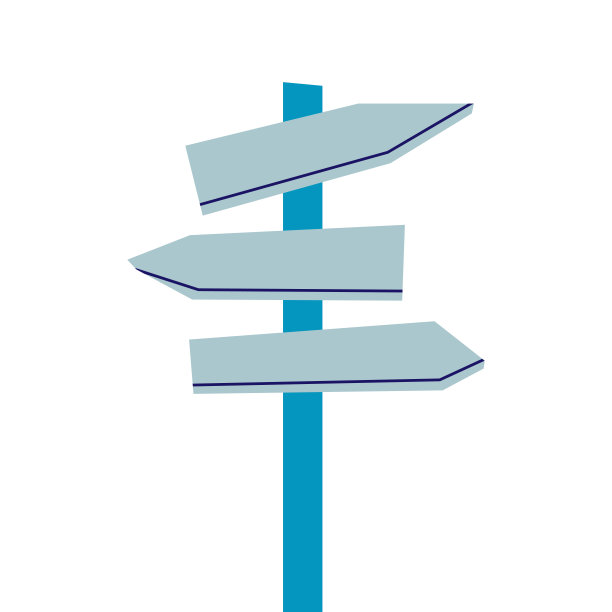 平wayfinding标志。路标，三个箭头或岔路口。动作捕捉你的文本。病媒分离于白底ep10。图片下载
