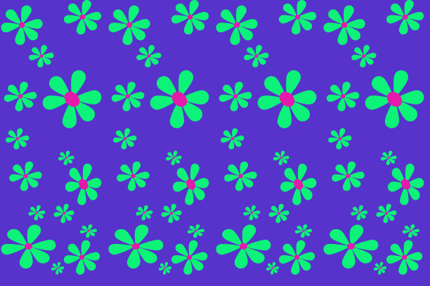 不同大小的无缝花朵在紫色背景上形成一个图案图片下载