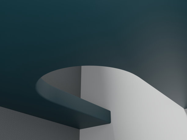 3D渲染深绿色和白色工作室拍摄几何形状的背景。图片下载