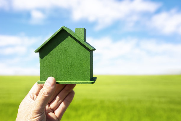 建筑与房地产领域的绿色生态空场住宅概念图片下载