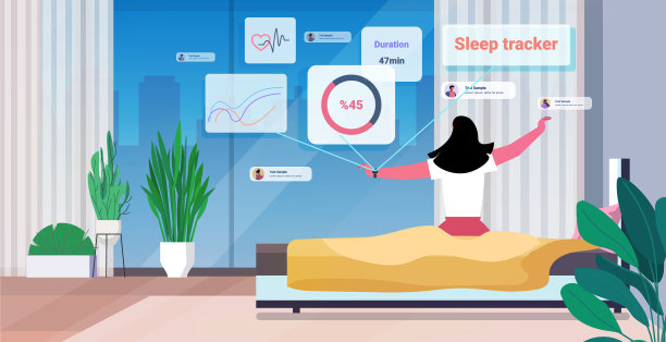 电子智能让女人从睡梦中醒来图片下载