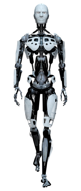 3D渲染白色男性机器人图片下载