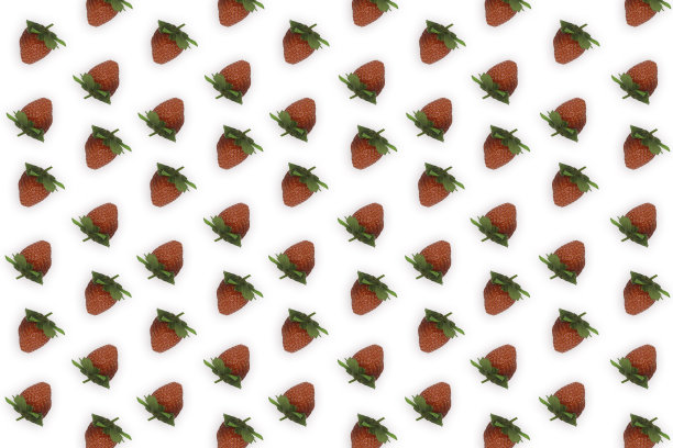 自然美味的草莓图案孤立在白色背景。图片下载