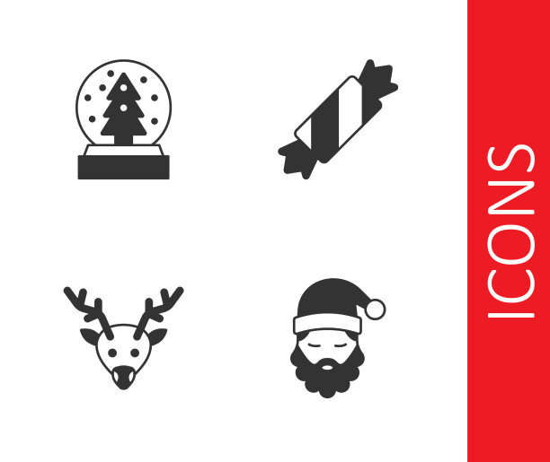 设置圣诞老人的帽子和胡子圣诞雪图片下载